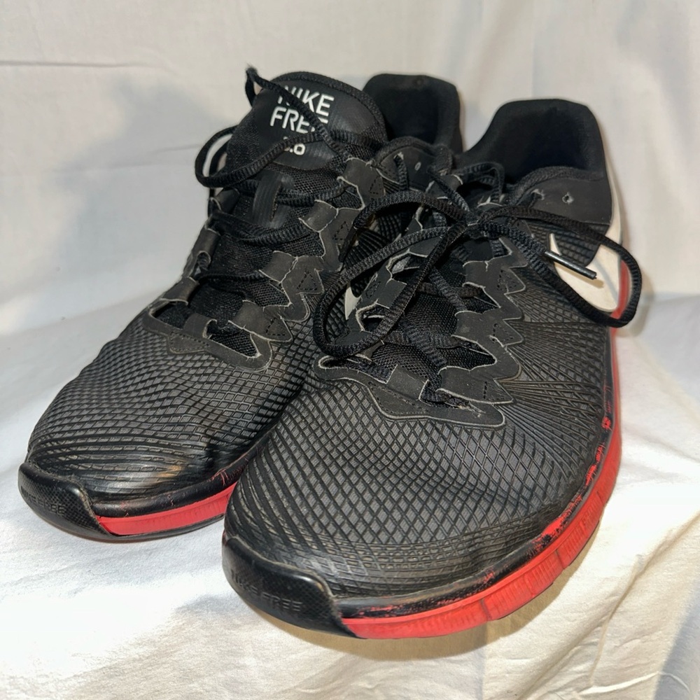 Nike Free 3.0 Running Training Shoes Black Red White Swoosh Size US 13
